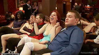 Hot bound Asian slaves fucked handy party